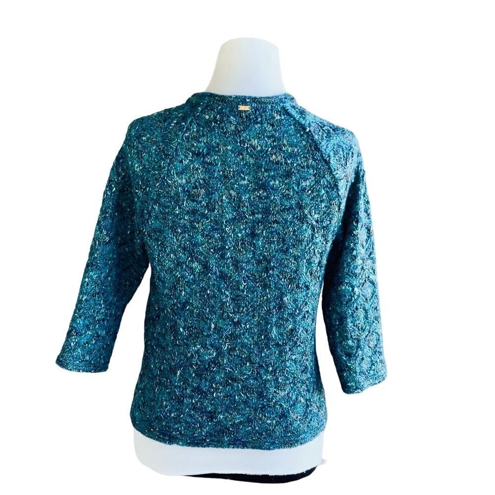 ST. JOHN LADIES COLORFUL MINGLED WOOL BLEND CARDIGAN SWEATER NWOT S - Picture 9 of 10